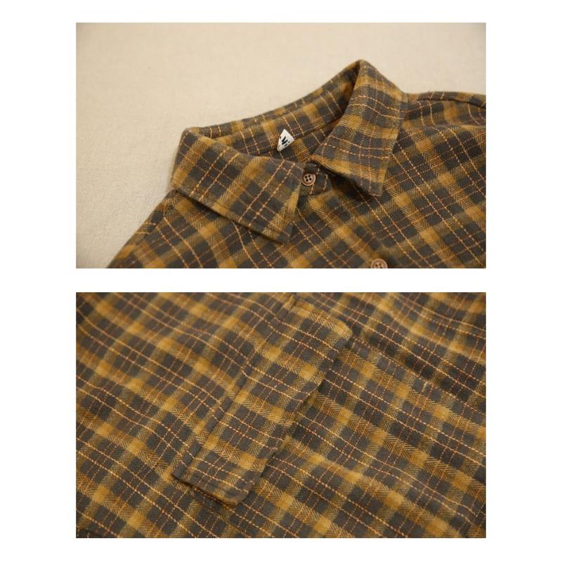 Женская новая комбинированная рубашка-поло на пуговицах в клетку с карманом, модная, свободная и универсальная, повседневная, с длинным рукавом