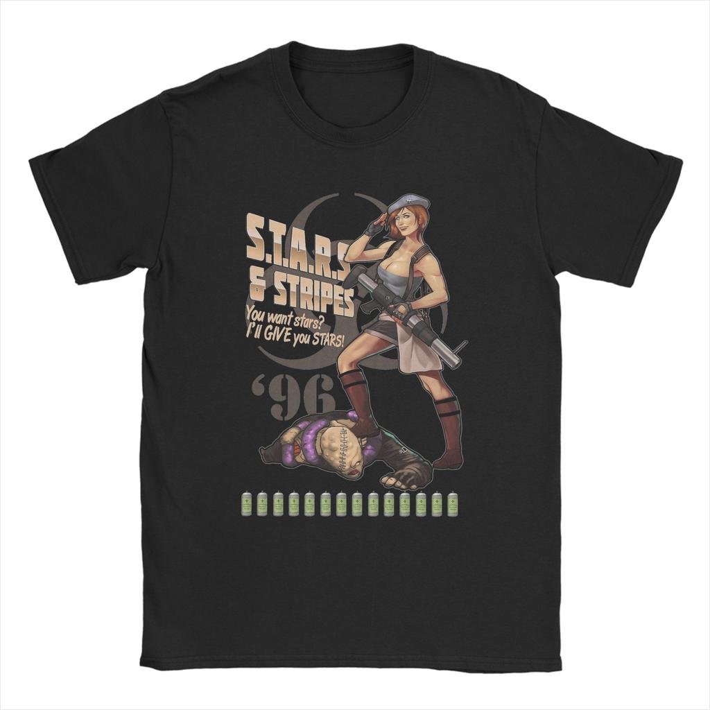 Новинка S.T.A.R.S. Футболка Residents Evils Унисекс 100% хлопок Короткий рукав Круглый вырез Летняя одежда