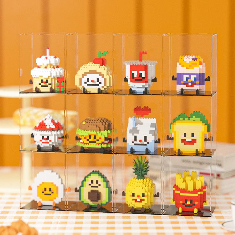Веселые микрочастичные строительные блоки Happy Eat and Play Series Яркий авокадо ананас детские развивающие игрушки для сборки
