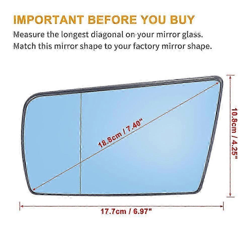 Heated Side Wing Mirror Glass Set Compatible with MercedesBenz C W202 E W210 S Class with Backing Plate Replacement