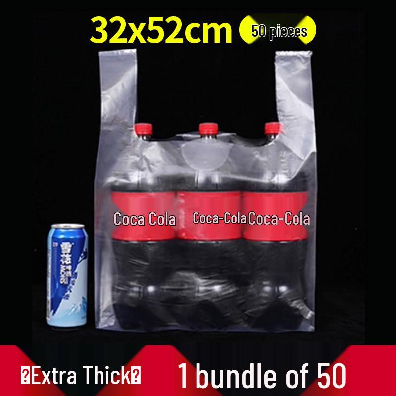 Прозрачный белый пластиковый пакет-майка для упаковки продуктов и фруктов - Одноразовый и удобный для использования на вынос и в супермаркете