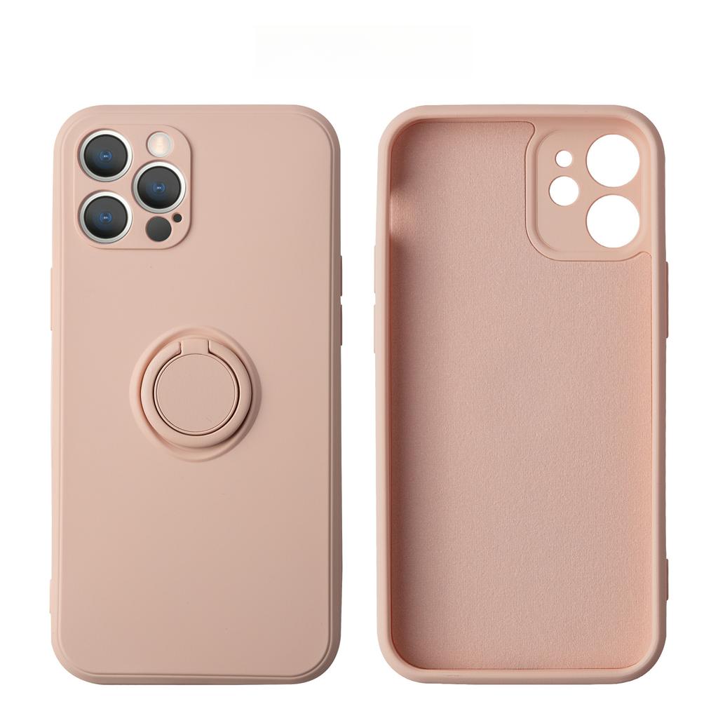 Подходит для iPhone 16 Чехол для мобильного телефона с кольцом-подставкой Apple 15 ProMax Жидкий силикон 14 Матовый 13 Защитный чехол