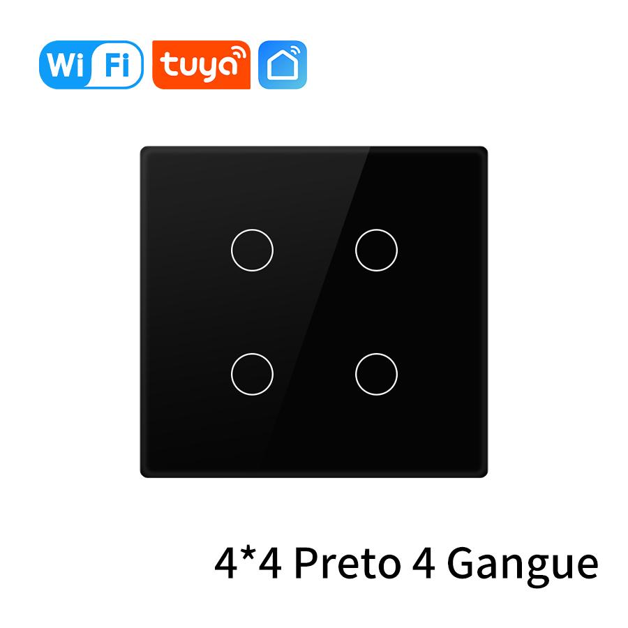 Tuya WiFi Smart Switch Brazil 4x4 AC110-220V Сенсорная панель 4/6 Gang Light Switch Управление через приложение работает с Alexa Google Home