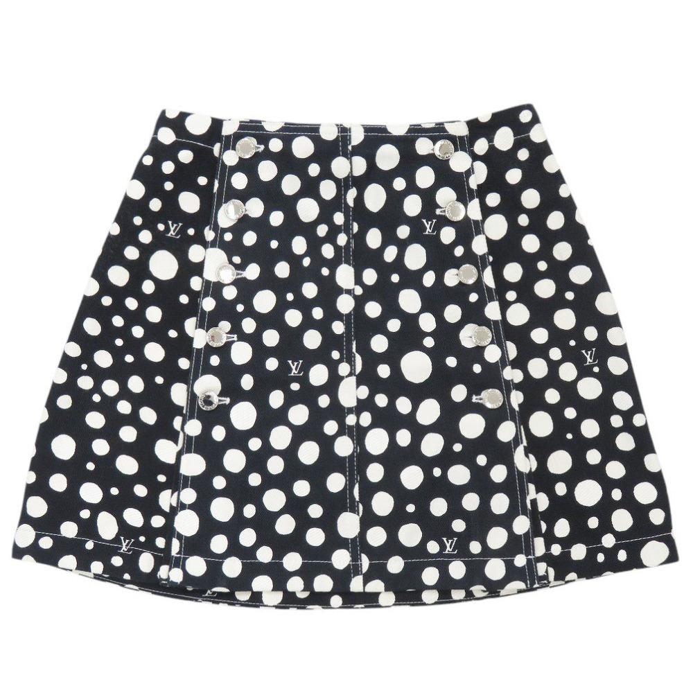 Used AUTHENTIC LOUIS VUITTON x Yayoi Kusama infinity dot Mini skirt Black cotton