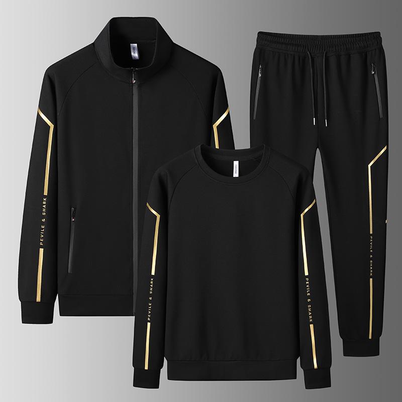 Мужские осенние комплекты курток с капюшоном с круглым вырезом + пальто-кардиган + длинные брюки, комплекты из 3 предметов, мужской спортивный костюм, спортивная одежда