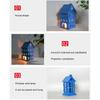 Hollowout Metal Ice House Shape Tealight Candle Stand Hanging Votive Candle Lanterns for Farmhouses Home Decoration