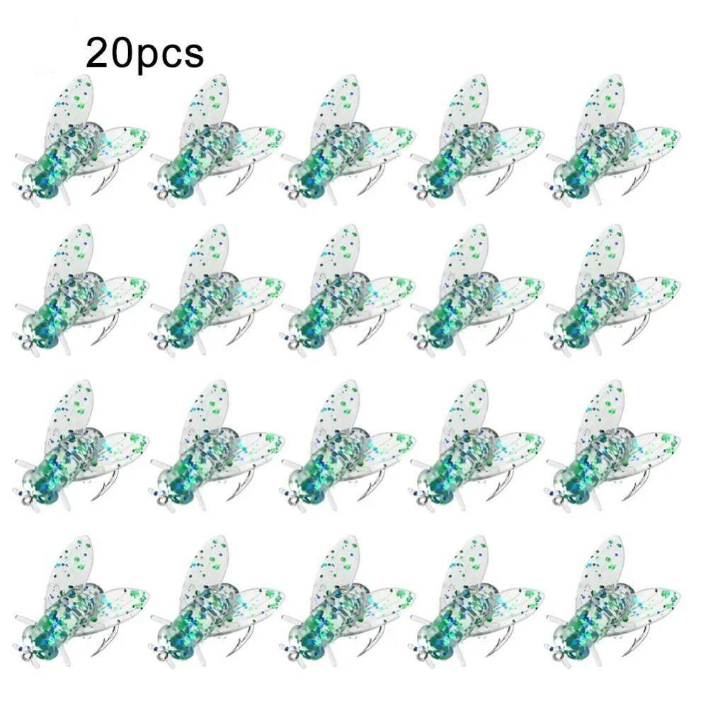 20PCS Spinner Swim Baits Bionic Fly Fishing Bait PVC Flies Fly Fishing Portable Trout Jigs