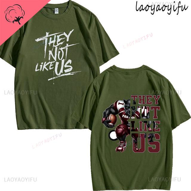 Футболка с принтом 'They Not Like Us' Мужская Женская Мода 100% Хлопок Короткий Рукав Круглый Вырез Дышащая Футболка Летние Повседневные Топы