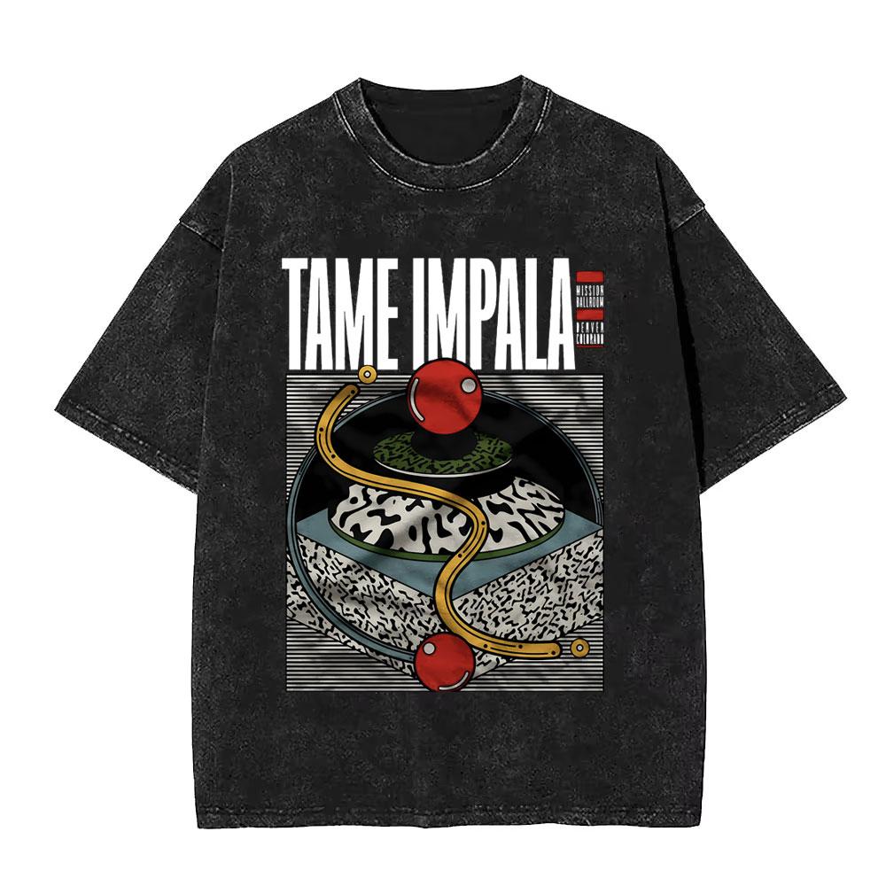 Washed Pop Rock Band Tame Impala Album Logo T Shirts TInner Speaker Tshirt Lonerism T Shirt Currents Tshirts The Slow Rush Tee