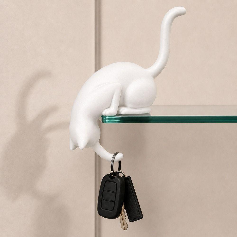 Inverted Hanging Cat-Shaped Wall Hook Cute Bookshelf Lantern Bookshelf Decoration