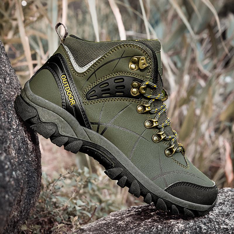 Large Size 46 Super Warm Men's Hiking Boots Winter Trekking Tourism Shoes Wear-resistant Tactical Sneakers Women Mountain Boots