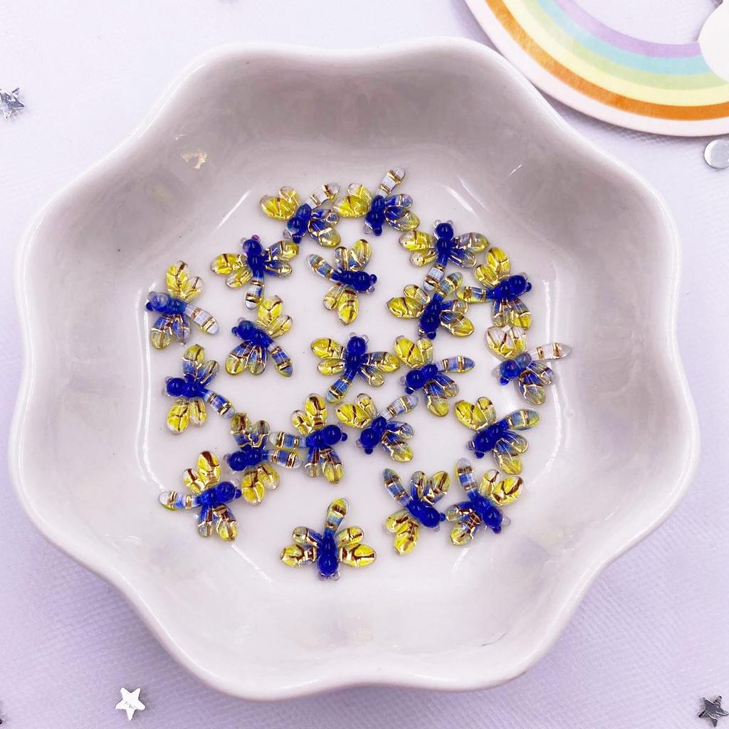 50pcs Resin Kawaii Mini Crystal Colorful Dragonfly Art Nails Flatback Rhinestone Appliques DIY Wedding Scrapbook Fashion Earrings Decor Accessories