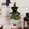 Decorative Witch Statue Halloween Hanging Decoration, Spooky Pumpkin/Ghost/Witch/Black Cat Doll Ornament with Festive Burlap Skirt for Haunted House,