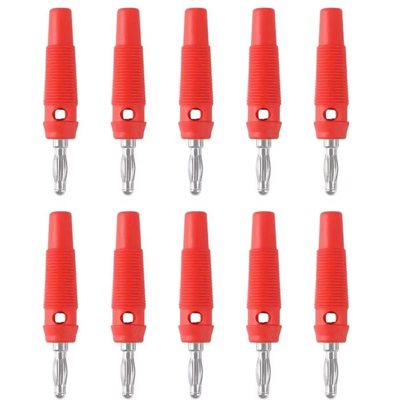 10Pcs High Current Screw Type 4mm Banana Plugs Male Stackable Connector Speaker Cable Adapter 4mm High Current Banana Plugs