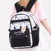 Student School Bag Print Backpack Large Capacity Outdoor Travel Bag