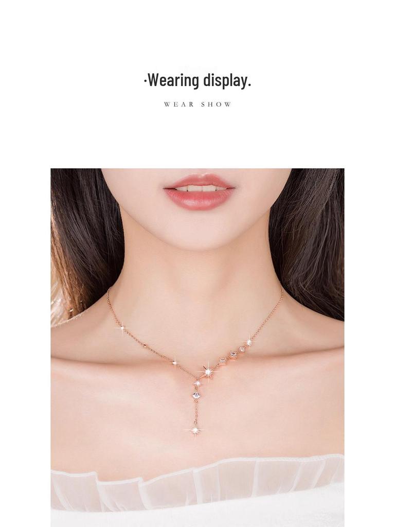 Elegant Sterling Silver Star Necklace for Women - Perfect Anniversary, Birthday, or Valentine's Day Gift