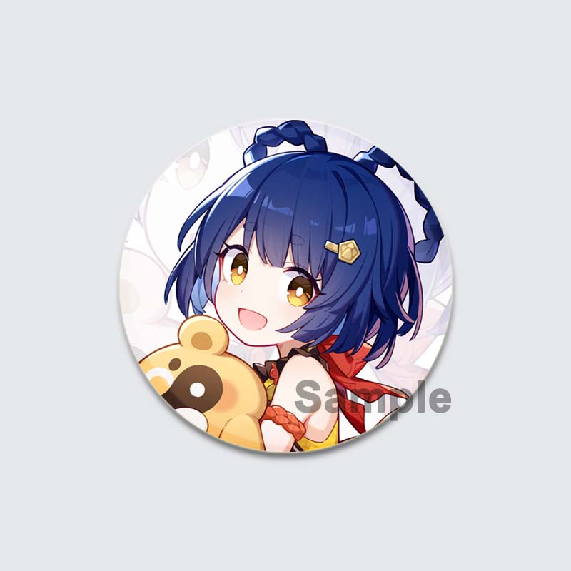 32/44/58mm Game Anime Genshin Impact Pin Fun Cartoon Cute Head Image Brooch Badge Bag Decor for Fans Collection Friends Gift Accessory