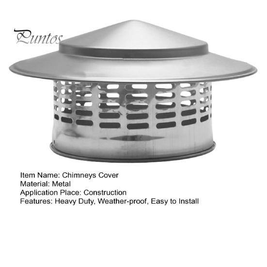 Крышка круглого дымохода с сетчатым экраном, конический верх, металлический чехол для дымохода, устойчивый к погодным условиям, внешняя крыша, конический верх, дождезащитный чехол для дымохода камина