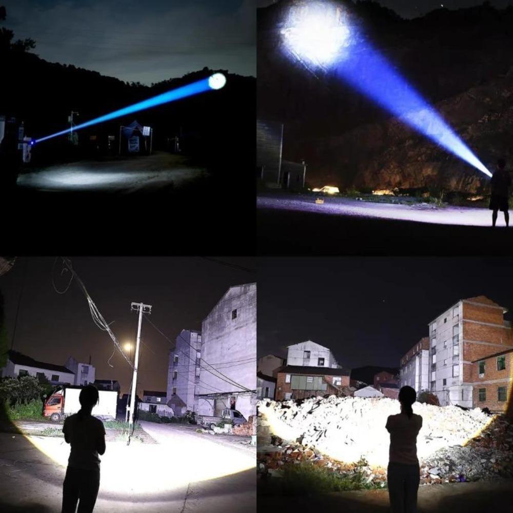 Супер яркий белый лазерный фонарик для кемпинга на открытом воздухе USB перезаряжаемый фонарик с телескопическим зумом цифровой дисплей фонарь