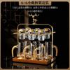 Elegant Crystal Glass Chinese Baijiu Set With Gold-Trimmed Decanter Small Sipping Cups Home Use