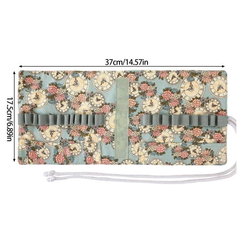 Large Capacity Crochet Hook Organiser Case Built in Zippered Pocket Elastic Slots For Knitting Tool And Crochet Supplies