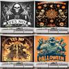 Halloween Decorative Tapestry Mummy Skull Pumpkin Halloween Theme Party Wall Hanging Home Living Room Room Decoration