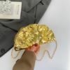 Pro Brand Металлическая ракушка для вентилятора, половина комнаты, кошелек-клатч, женский, новый, золотой цвет, вечерняя, свадебная, вечеринка, роскошная сумка, ремешок-змея, женская сумка