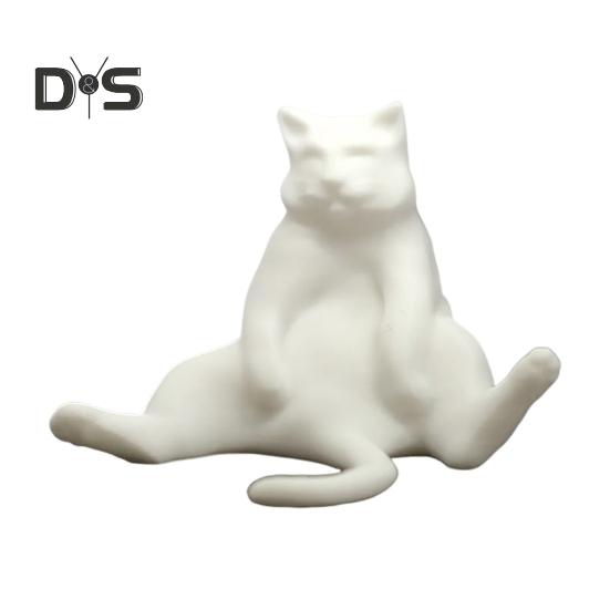 Ленивый толстый кот, украшение, 3D-печать, реалистичный дизайн, фигурка кота из PLA, реалистичная статуя животного, украшение для котенка