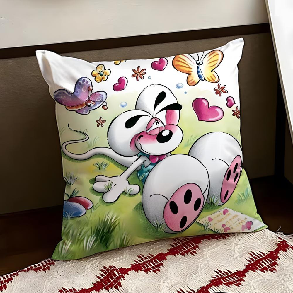 Cartoon DDiddl Cushion Cover Reversible Soft Durable Pillow Cover Home Car MultiScene Use for Daily Comfort