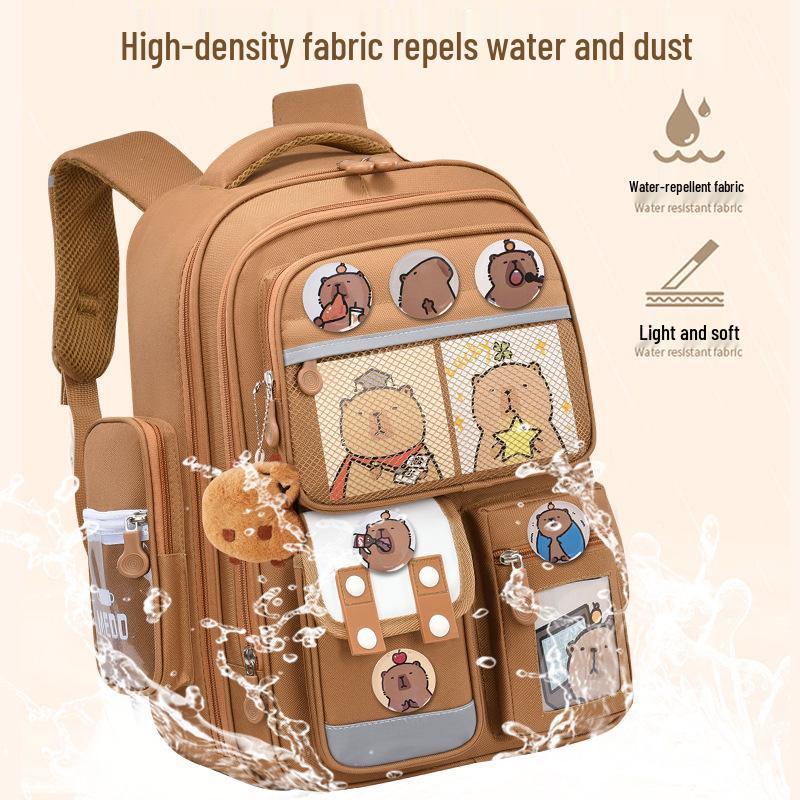 Школьный рюкзак капибары: Вместительный рюкзак, снижающий нагрузку, для 1-6 классов, идеально подходит для мальчиков и девочек