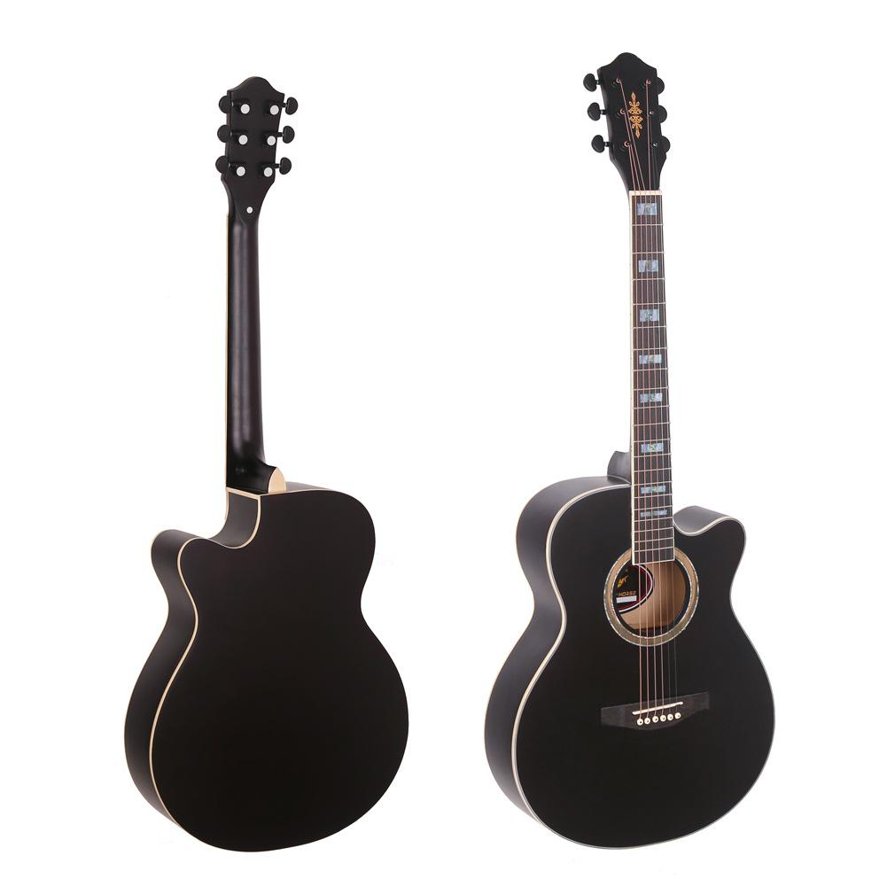 40-41 Inch Solid Wood Acoustic Guitar with Matte Finish and Low String Action