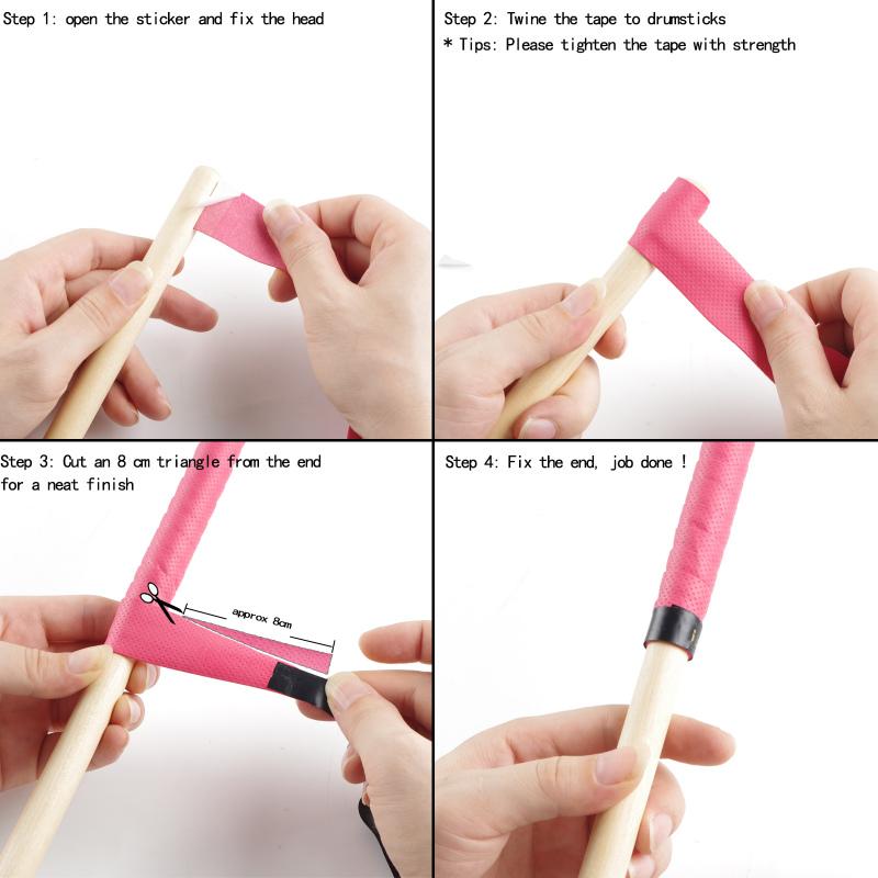 Барабанные палочки, ручки, противоскользящая, впитывающая пот, ручка для барабанных палочек, рукав, аксессуары для музыкальных инструментов