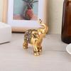Golden Elegant Statue Figurine with Trunk Facing Upwards Collectible Wealth Home Decor
