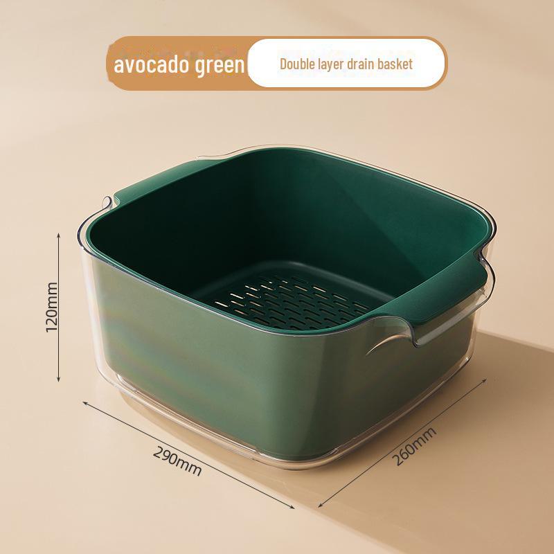Двухслойная раковина для мытья овощей и сливная корзина - Пластиковая тарелка для фруктов и фильтр для мойки для кухни