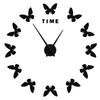 Large Wall Sticker Clock Butterfly Shape Innovation DIY Modern Art Living Room DecorationBlack