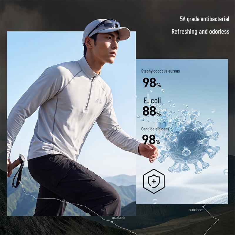PEAK Men's Half-Zip Long-Sleeve Quick-Dry Sport Shirt