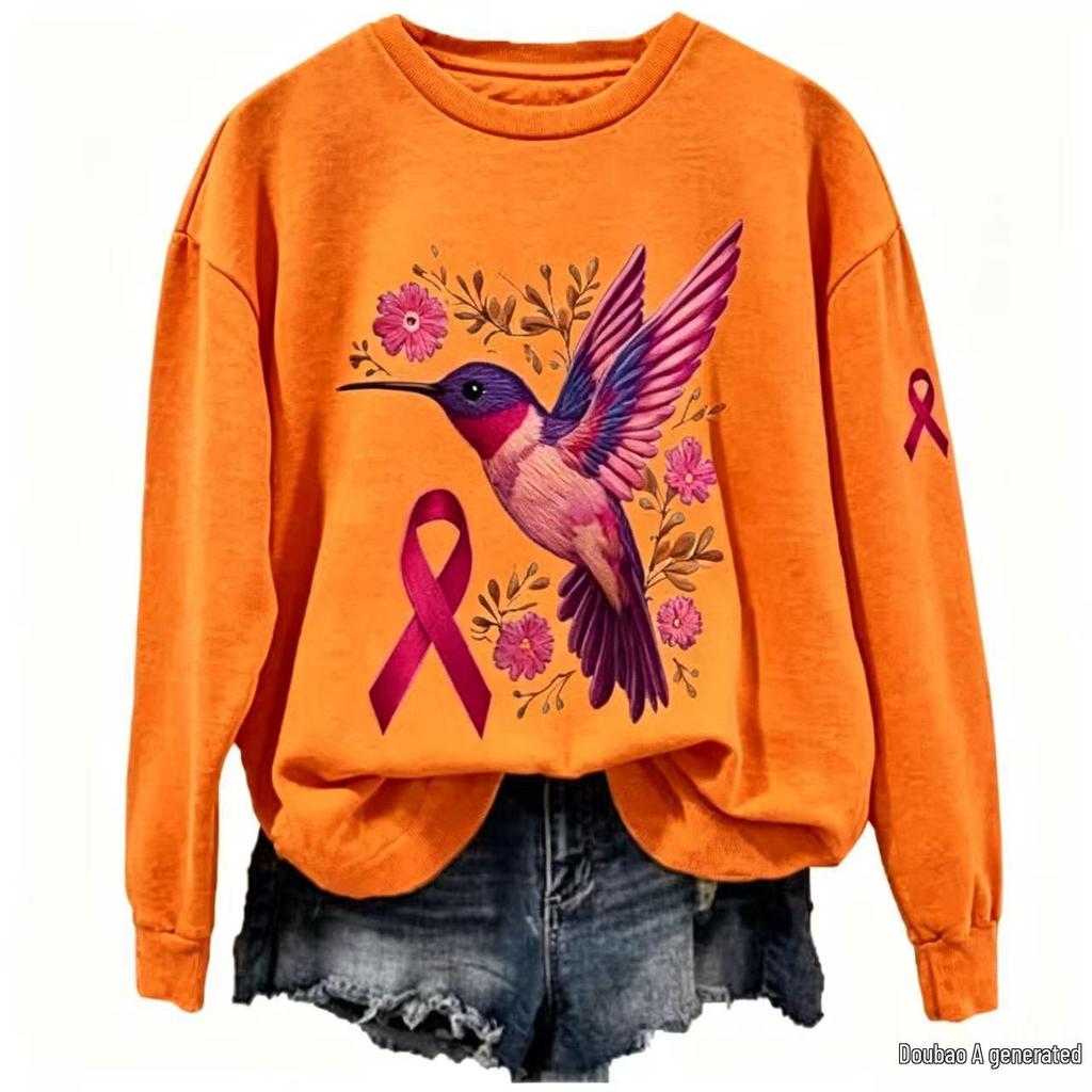 Women's Autumn/Winter Sparrow Print Velvet Hoodie