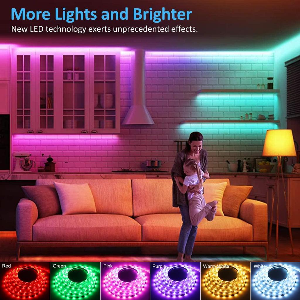 MALITAI 50FT Bluetooth светодиодные ленты Синхронизация музыки 5050 RGB SMD Красочные светодиодные ленты с пультом дистанционного управления телефоном DIY Светодиодные фонари для комнаты, кухни, ТВ-вечеринки