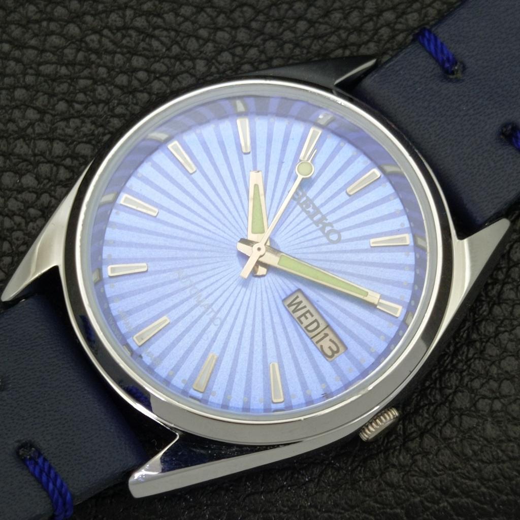 ВОССТАНОВЛЕННЫЕ МУЖСКИЕ ВИНТАЖНЫЕ ЧАСЫ SEIKO AUTOMATIC 6309A ЯПОНИЯ С СИНИМ ЦИФЕРБЛАТОМ a701724-5