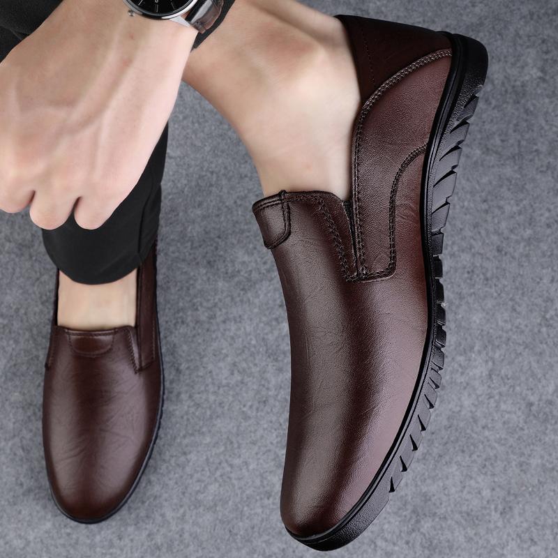 Модные высококачественные мужские мокасины из натуральной кожи, мужская повседневная обувь для ходьбы, мужская обувь ручной работы без застежек, удобная обувь на плоской подошве для отдыха на открытом воздухе