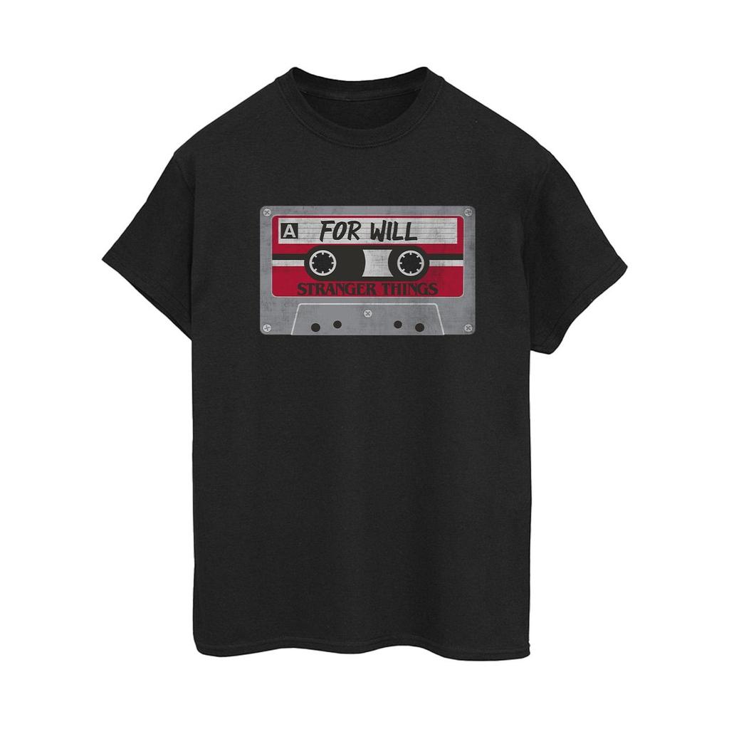 Netflix Womens/Ladies Stranger Things Cassette For Will Cotton Boyfriend T-Shirt