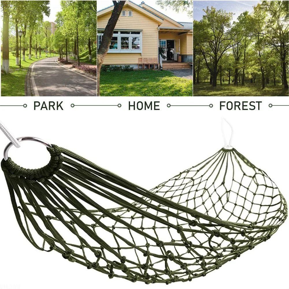 Folding Camping Hammock Portable Outdoor Sleeping Bed Hanging Hammock Camping Rope Bed Travel