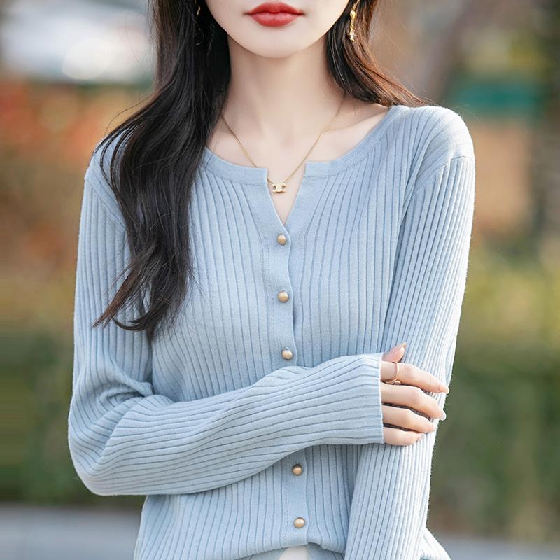 Женский легкий кардиган из 50% шерсти и 50% шелка Mulberry — универсальный трикотаж на все 4 сезона для комфорта и стиля в любое время года