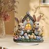 Плоская акриловая подвеска, Милый пасхальный кролик, Декор для стола на вечеринку, Износостойкая подвеска, Пасхальные украшения