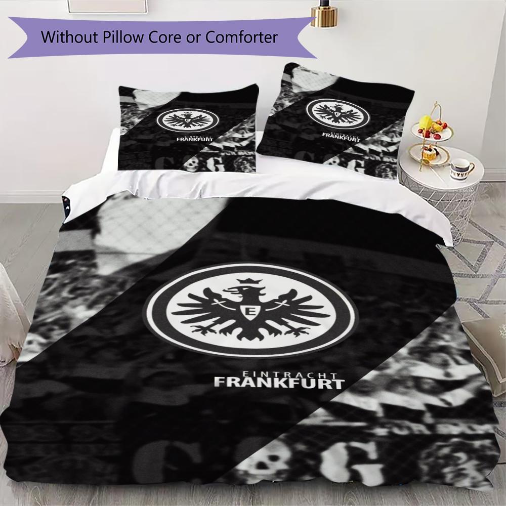 Eintracht Frankfurt Pattern Bedding uilt Set uilt Cover Pillowcase Home Decoration Birthday Gift (1 * duvet cover + 2 * pillowcase without core)