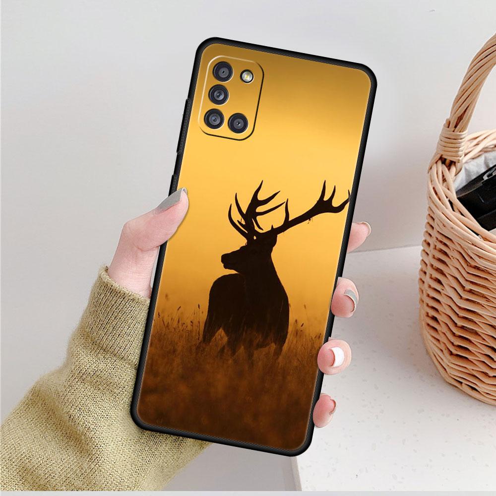 For Samsung Galaxy A02s A12 A31 A41 A32 4G A71 A21s A51 A52 A72 A53 A52s 5G A22 Deer Hunting Camo Cellphone Cases Phone Funda