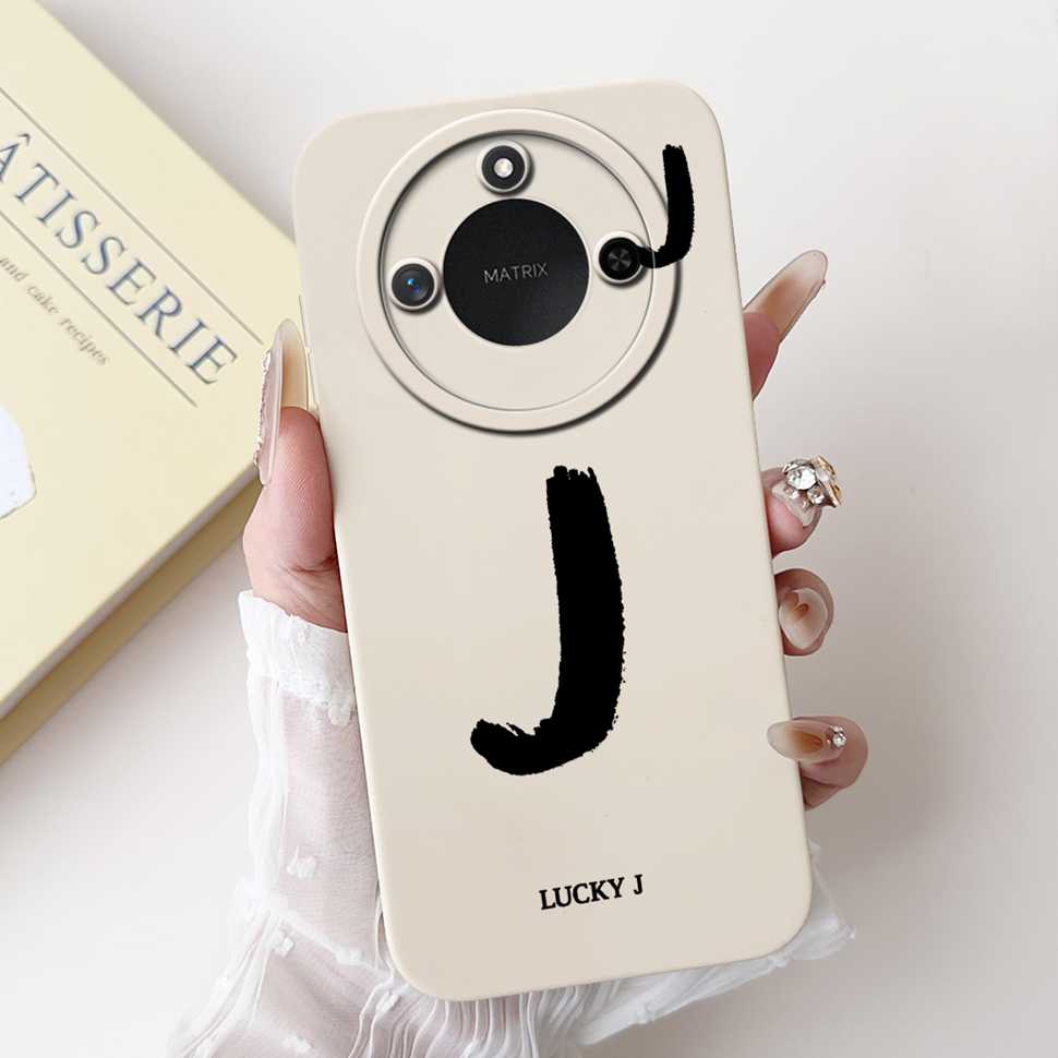 Protective Cases For Huawei Honor X60 5G 6.8"Case Fashion Style Letter A-Z Soft Silicone Cover For Honor x60 X60 BRC-AN00 Bumper