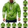 Men's Christmas Print Hooded Half-Zip Casual Sports Sweatshirt