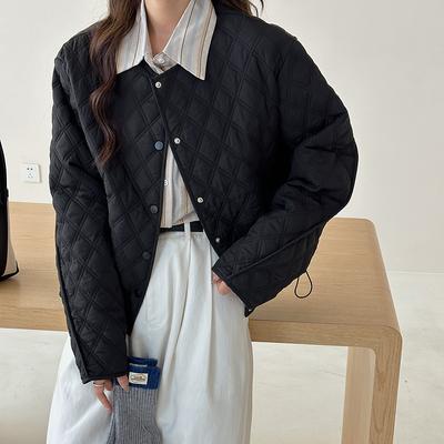 Осенняя женская тонкая парка, куртка, модная однобортная верхняя одежда в полоску с перекрестными узорами, женская свободная верхняя одежда, пальто