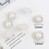50pcs/lot Resin Pearl Buttons DIY Supplies Flower Shaped Buttons New Flat Round Buttons